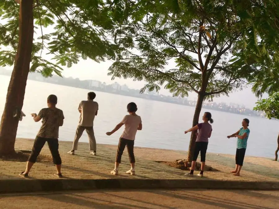 Early morning exercise Hanoi, Vietnam