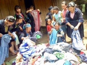Village women getting clothes