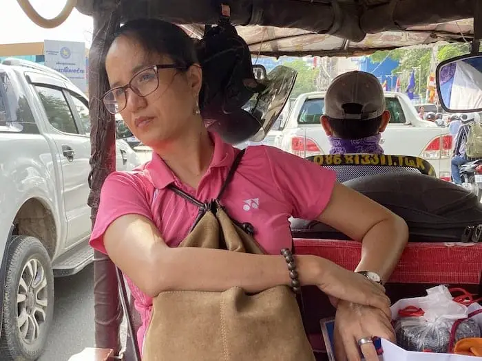 Riding in a Tuk-tuk, Cambodia