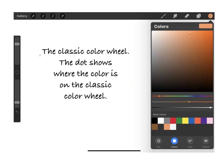 Procreate palette features