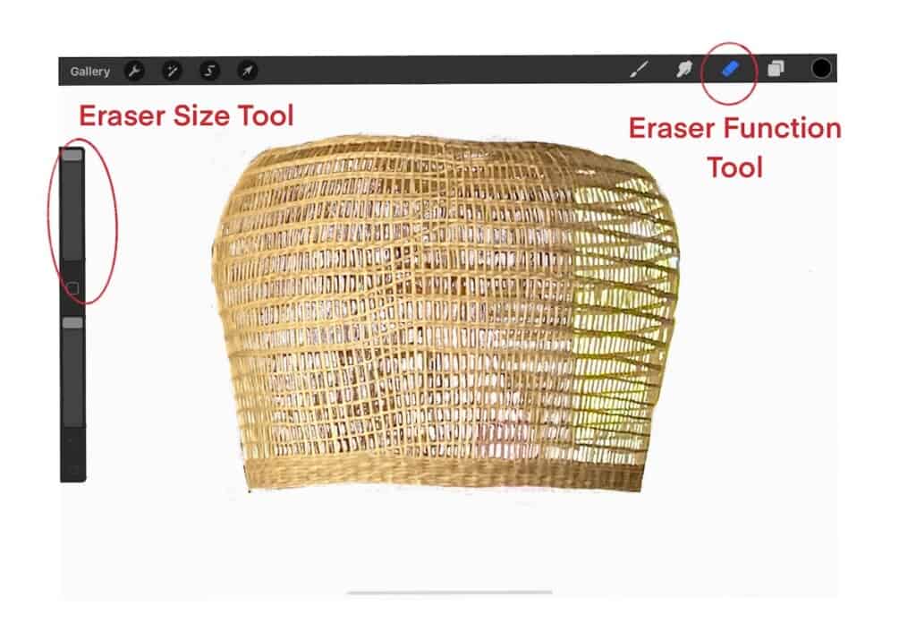 Procreate Eraser and Erase Size Tools