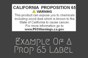 Example of Prop 65 Warning Label