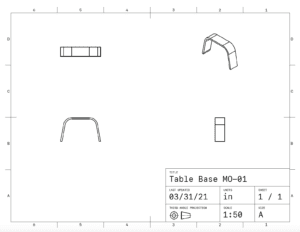 Files showing parts to a 3D table