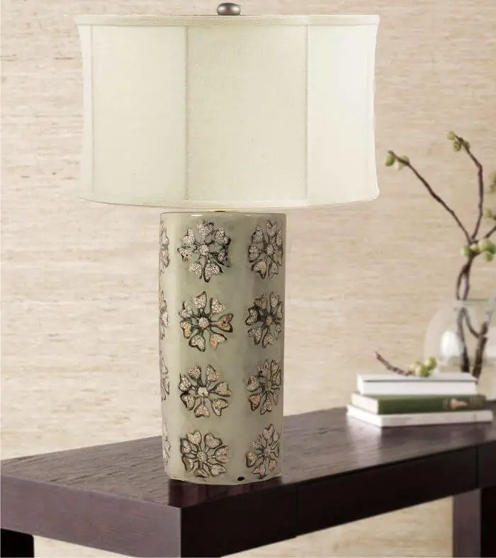 An eggshell table lamp