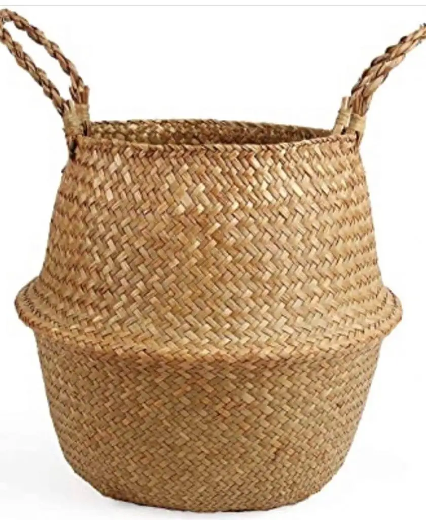 Belly Basket with Pressed or Flat Seagrass Weave
