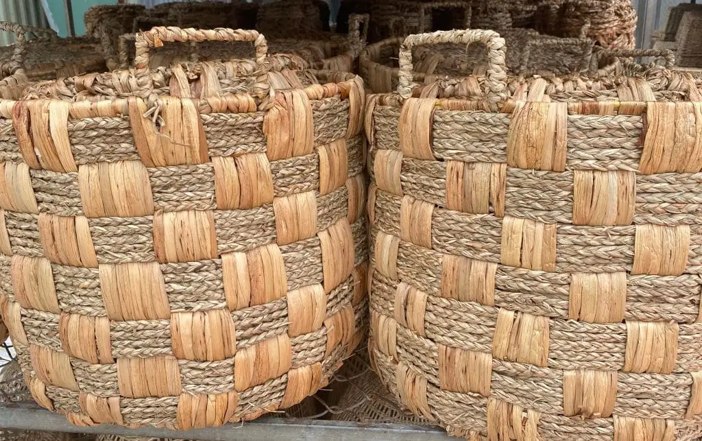 Example of braided seagrass with water hyacinth