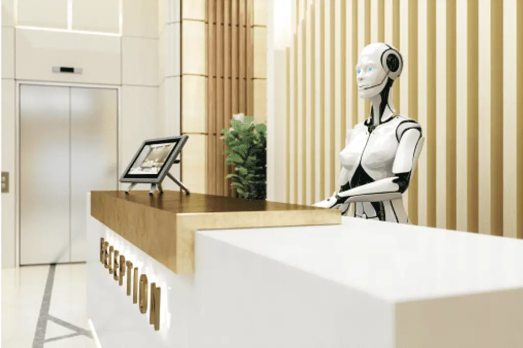 Artificial Intelligence works as a receptionist.