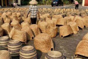 Drying some basket under the sun