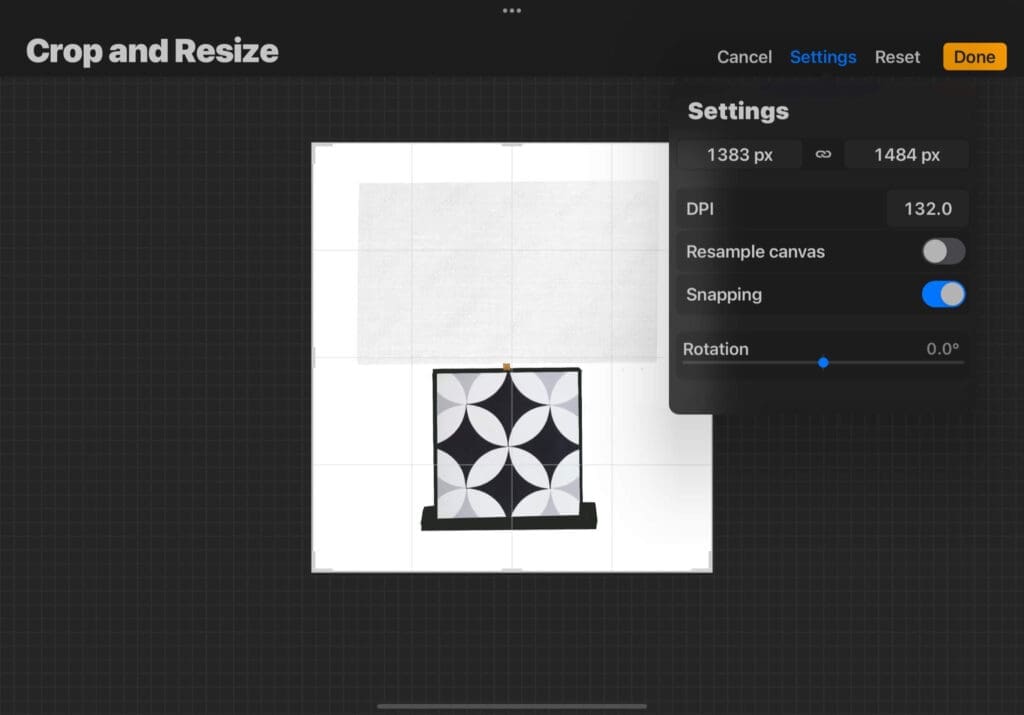 Procreate Crop Settings