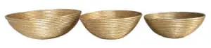 Rattan Bowls With Gold Leafing