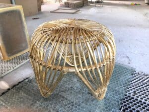Rattan Table With Gold Leaf