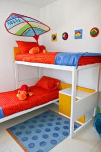 Two Twin Size Mattresses In Children Room