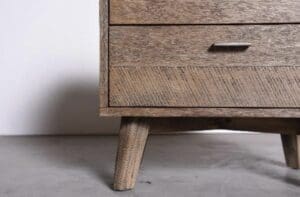 This Dresser Comes In A Brushed Wood Design
