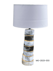 Horn Lamp With White Lamp Shades