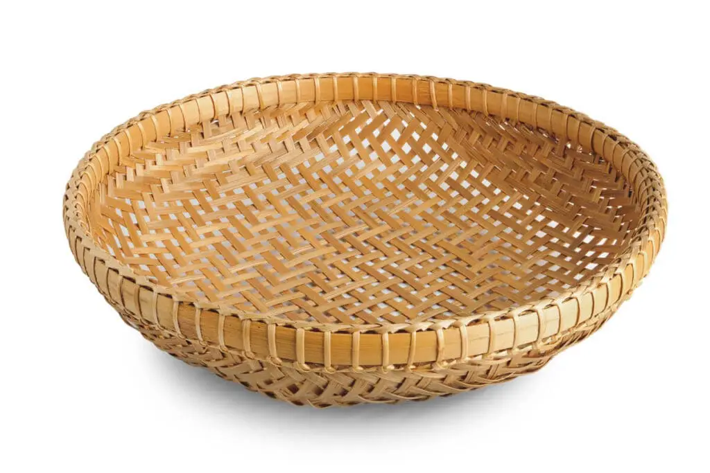 A Bakset tat is round and woven out of Bamboo
