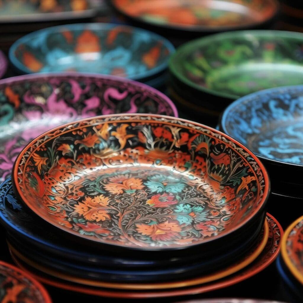 Vietnamese Lacquerware Plates