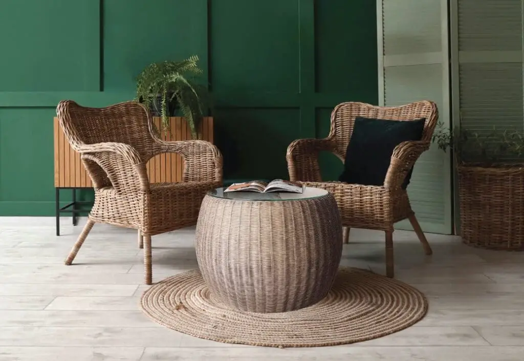 Rattan Chair and Table for Natural Home Design
