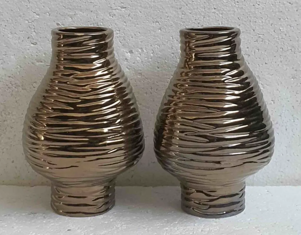 Ceramic Vases with Gold Leaf from Vietnam