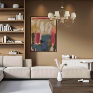 Brown Home Decor with Brass Chandelier