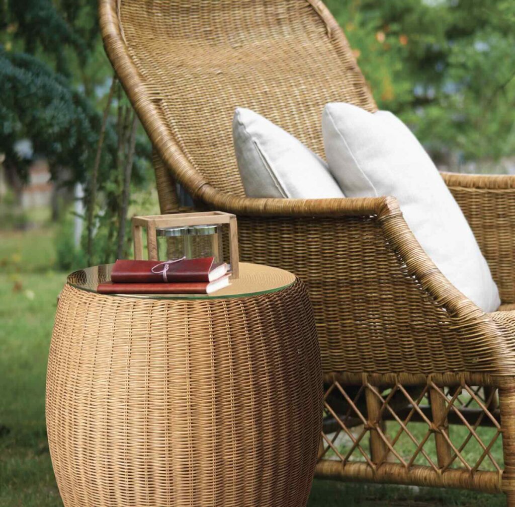 Rattan Table and Chair