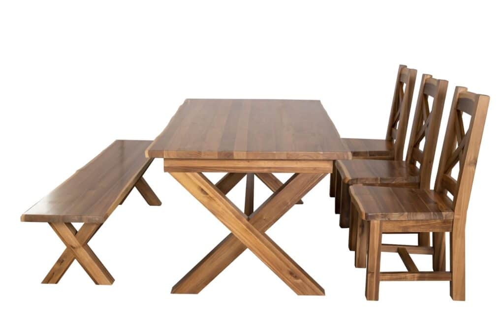 Dining Set Made in Acacia Live Edge
