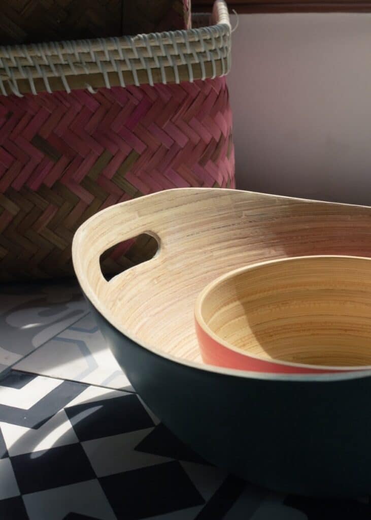 Spun bamboo bowls