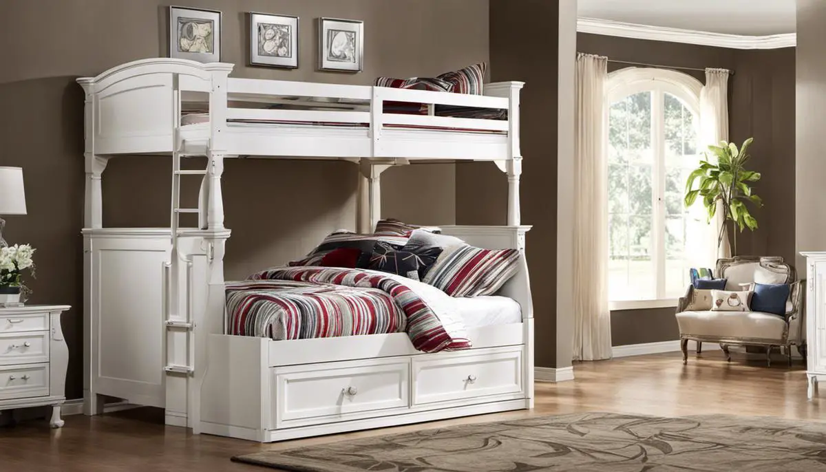 A beautiful solid wood bunk bed with excellent craftsmanship and attention to detail.